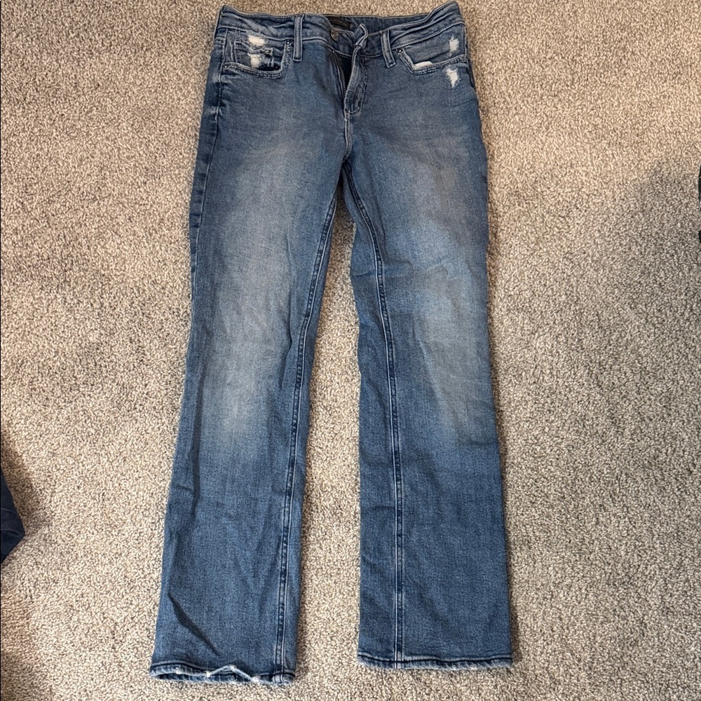 Silver Jeans Women's Straight Leg in Faded Blue